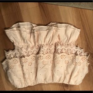 American eagle peplum strapless top